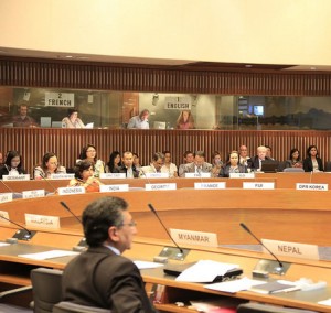 Conference interpreters at work in Asia for the UN in Bangkok